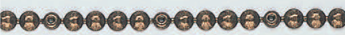 "Old gold" - upholsterer's overnails punched trip - Image 2