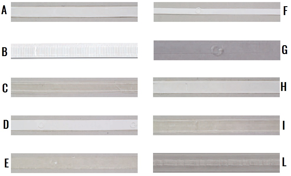 Gathering tapes for "Venetian" type curtains