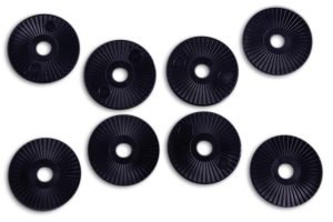 Rondella in plastica zigrinata